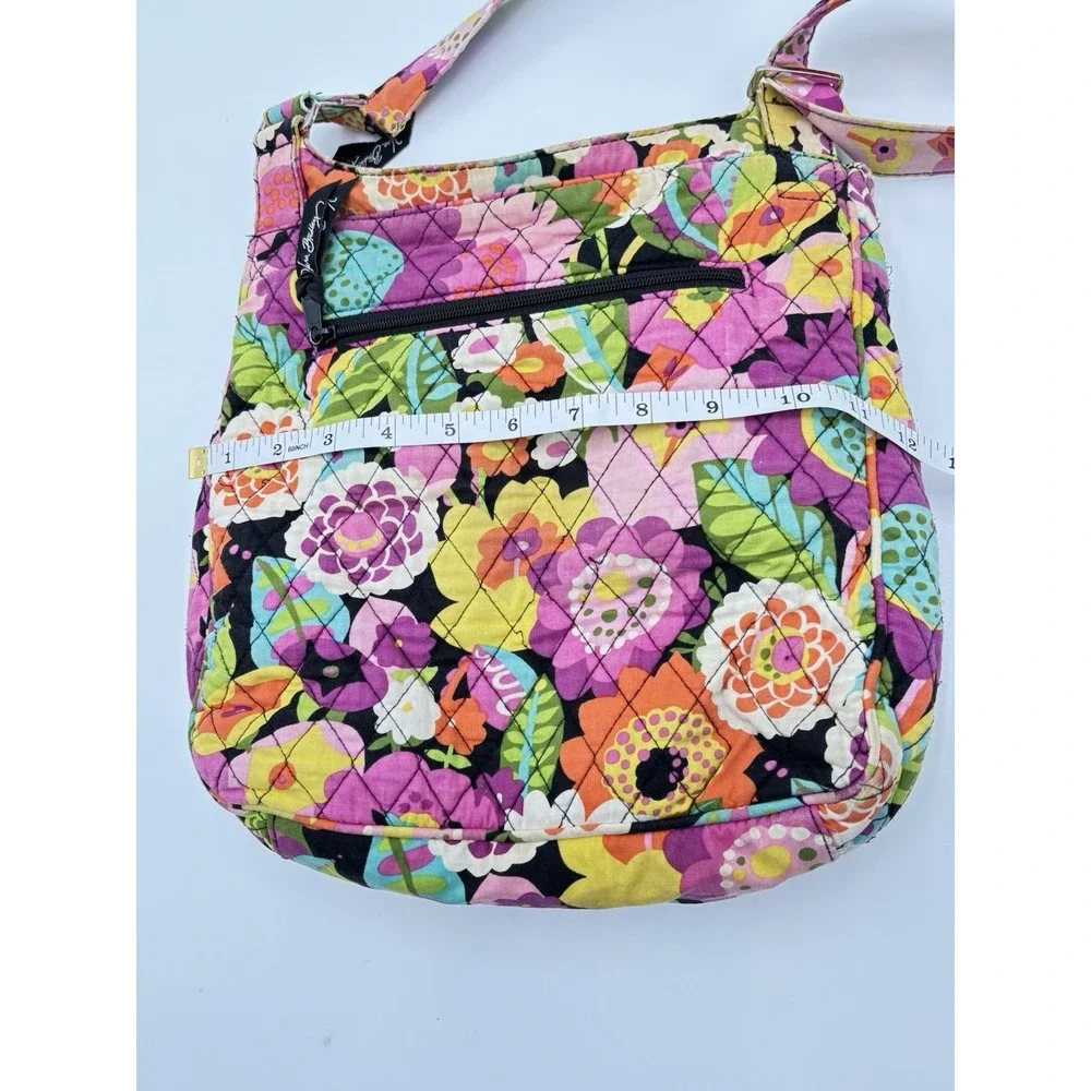 Vera Bradley Floral Quilted Crossbody Messenger‎ Bag Pink Black Boho